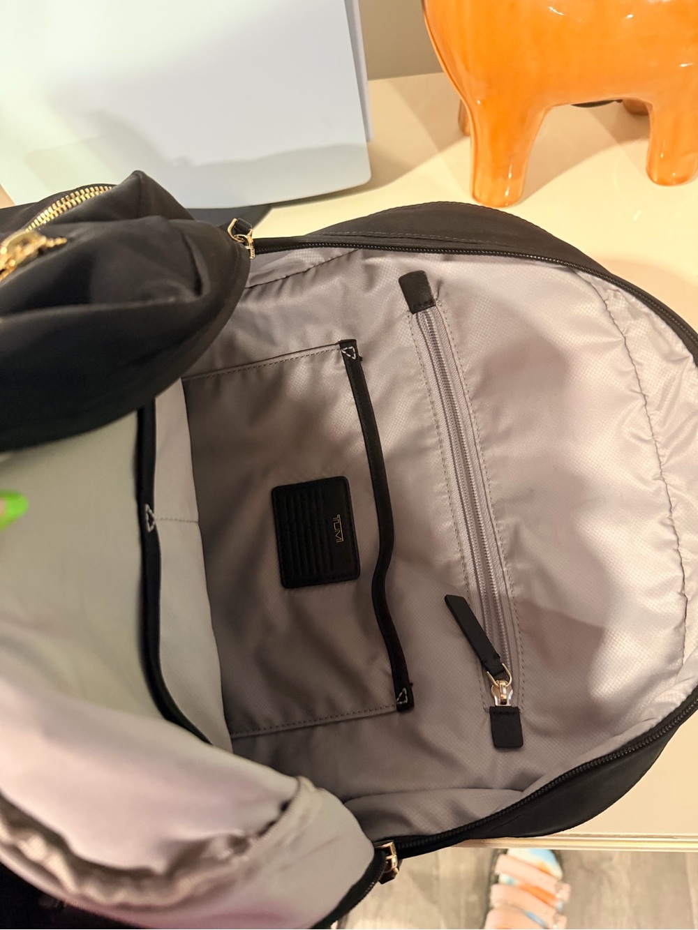 ONE DAY SALE 🫶🏻Tumi Black Nylon Backpack with Gold-Tone Hardware - Picture 14 of 16